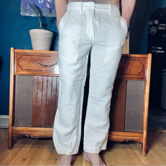 White J. Crew Broken In Bootcut Pants - Picture 1 of 8